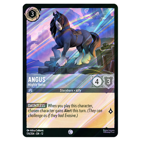 Angus - Mighty Horse 174/204 card from the Lorcana set Wilds Unknown