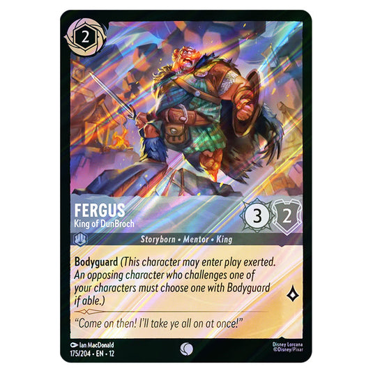 Fergus - King of DunBroch 175/204 card from the Lorcana set Wilds Unknown