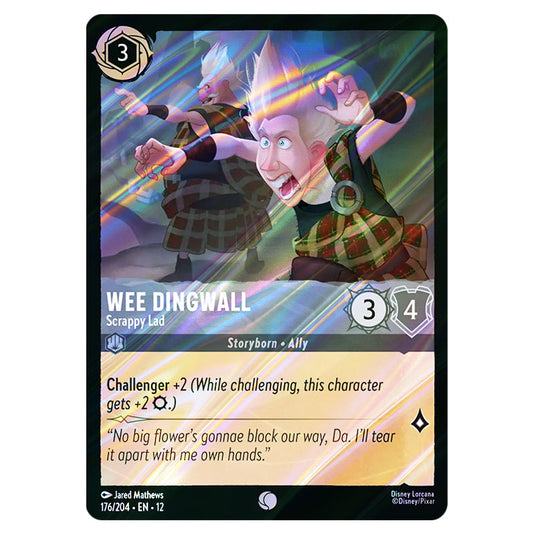 Wee Dingwall - Scrappy Lad 176/204 card from the Lorcana set Wilds Unknown