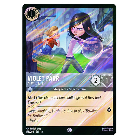 Violet Parr - At Wits' End 178/204 card from the Lorcana set Wilds Unknown