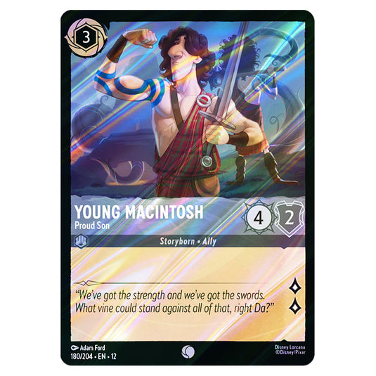 Young Macintosh - Proud Son 180/204 card from the Lorcana set Wilds Unknown