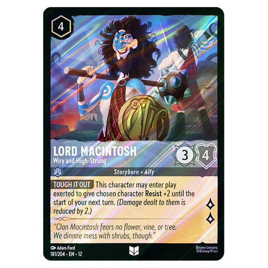Lord Macintosh - Wiry and High‐Strung 181/204 card from the Lorcana set Wilds Unknown