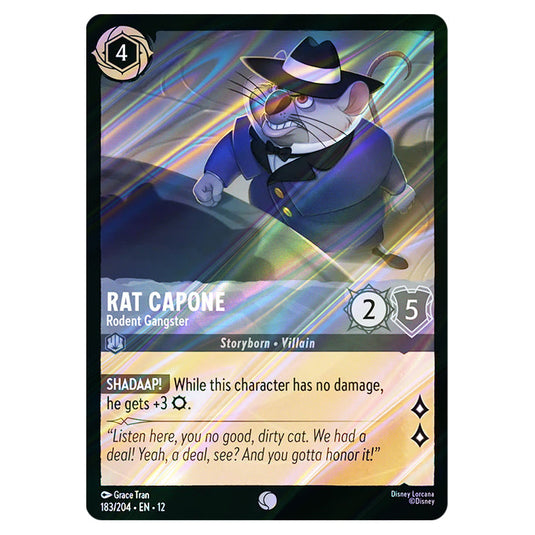 Rat Capone - Rodent Gangster 183/204 card from the Lorcana set Wilds Unknown