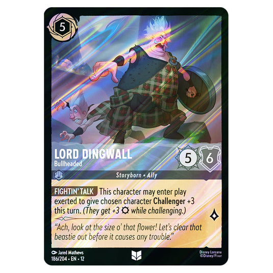 Lord Dingwall - Bullheaded 186/204 card from the Lorcana set Wilds Unknown