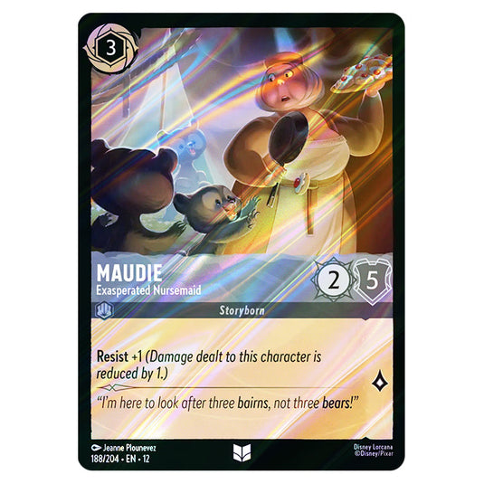 Maudie - Exasperated Nursemaid 188/204 card from the Lorcana set Wilds Unknown