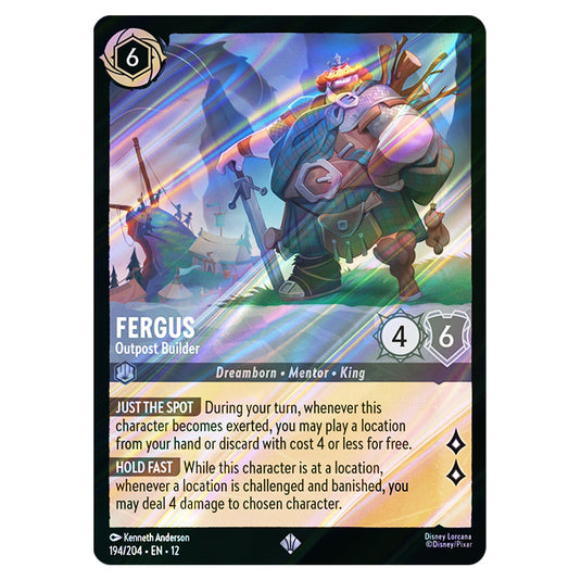 Fergus - Outpost Builder 194/204 card from the Lorcana set Wilds Unknown