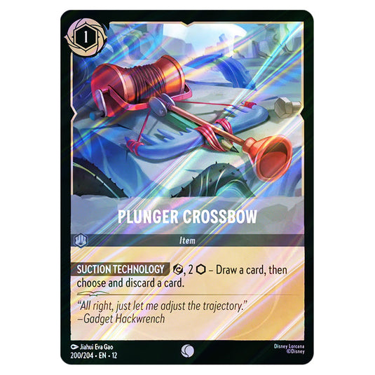Plunger Crossbow 200/204 card from the Lorcana set Wilds Unknown