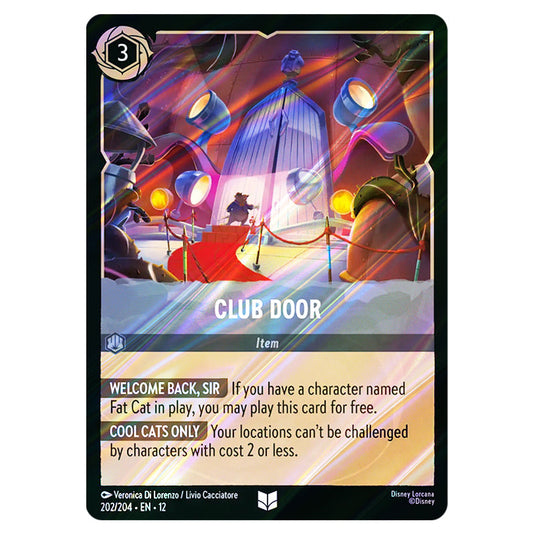 Club Door 202/204 card from the Lorcana set Wilds Unknown