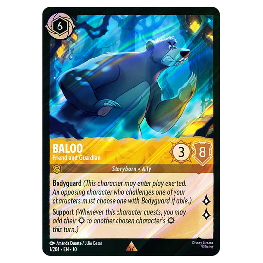 Baloo - Friend and Guardian 1/204 card from the Lorcana set Whispers in the Well