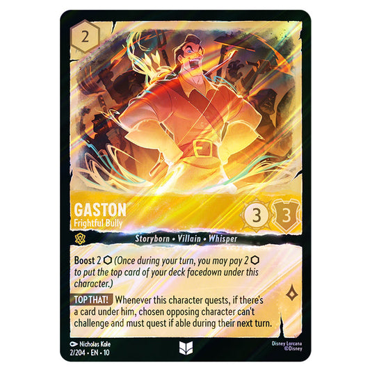 Gaston - Frightful Bully 2/204 card from the Lorcana set Whispers in the Well