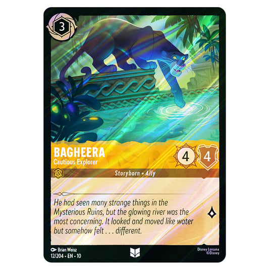 Bagheera - Cautious Explorer 12/204 card from the Lorcana set Whispers in the Well