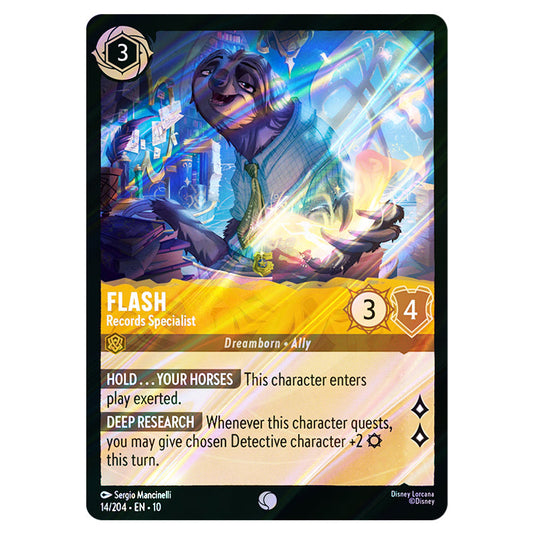 Flash - Records Specialist 14/204 card from the Lorcana set Whispers in the Well