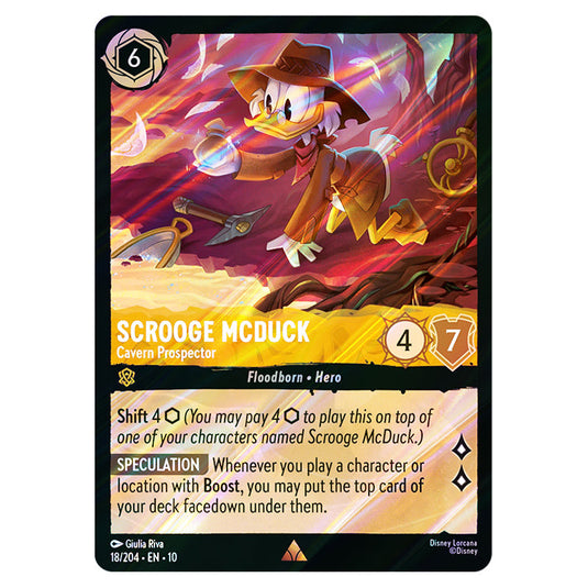 Scrooge McDuck - Cavern Prospector 18/204 card from the Lorcana set Whispers in the Well