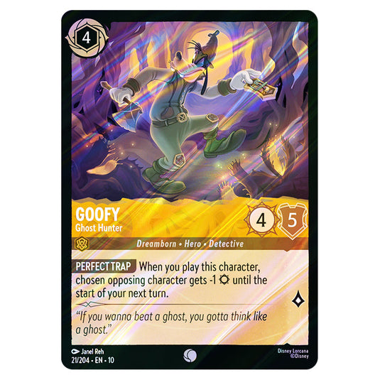 Goofy - Ghost Hunter 21/204 card from the Lorcana set Whispers in the Well