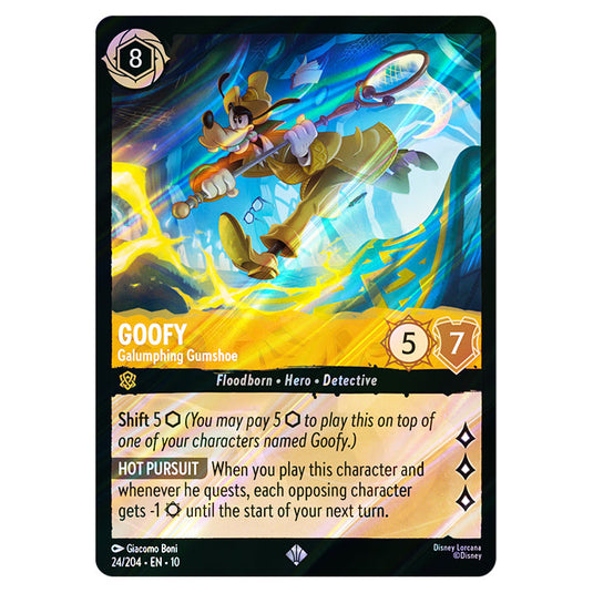 Goofy - Galumphing Gumshoe 24/204 card from the Lorcana set Whispers in the Well