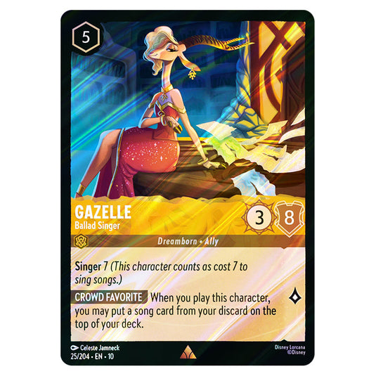 Gazelle - Ballad Singer 25/204 card from the Lorcana set Whispers in the Well