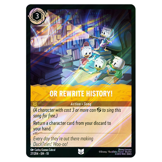 Or Rewrite History! 27/204 card from the Lorcana set Whispers in the Well