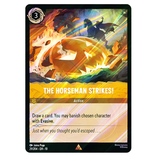 The Horseman Strikes! 29/204 card from the Lorcana set Whispers in the Well