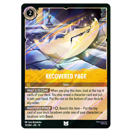 Recovered Page 30/204 card from the Lorcana set Whispers in the Well