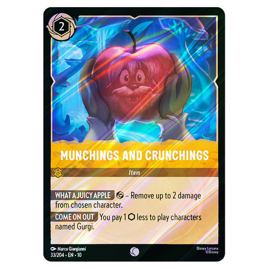 Munchings and Crunchings 33/204 card from the Lorcana set Whispers in the Well