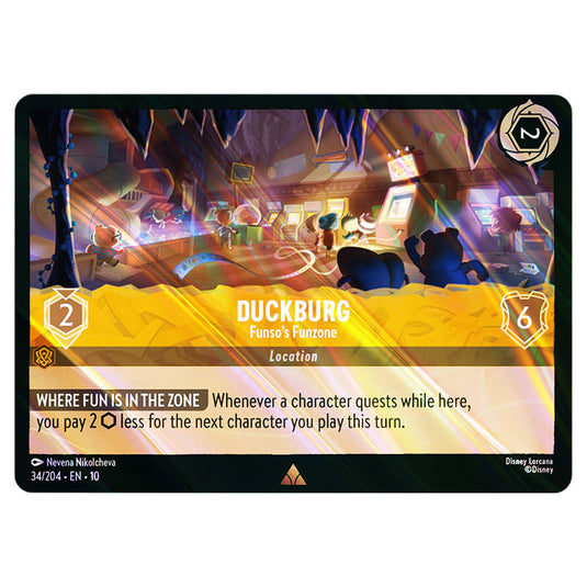 Duckburg - Funso's Funzone 34/204 card from the Lorcana set Whispers in the Well