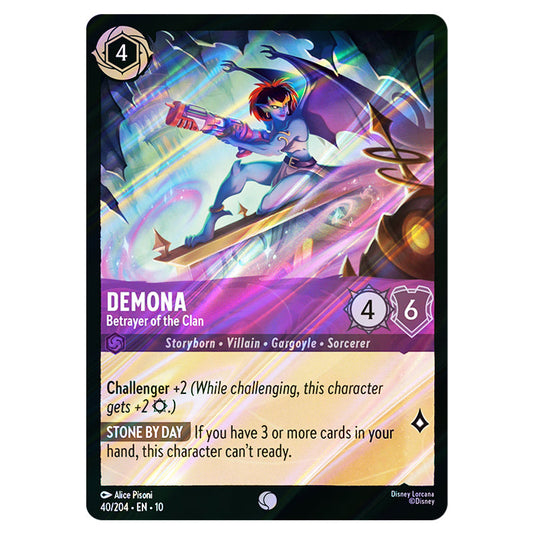 Demona - Betrayer of the Clan 40/204 card from the Lorcana set Whispers in the Well