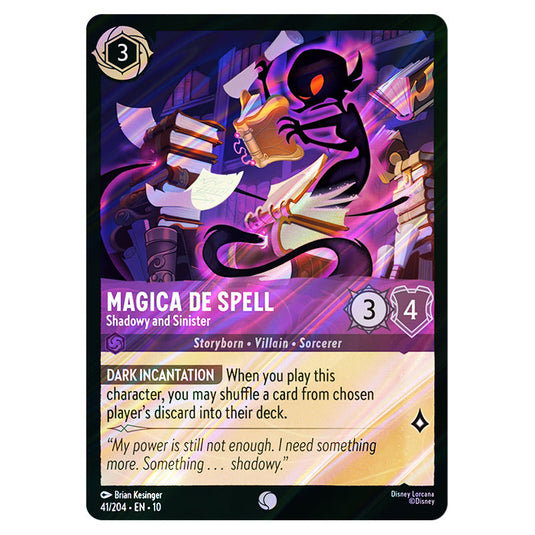Magica De Spell - Shadowy and Sinister 41/204 card from the Lorcana set Whispers in the Well