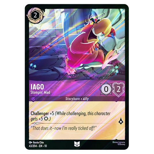 Iago - Stompin' Mad 43/204 card from the Lorcana set Whispers in the Well