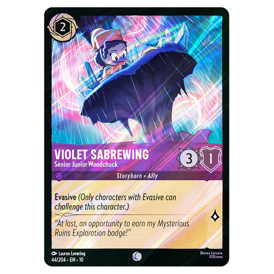 Violet Sabrewing - Senior Junior Woodchuck 44/204 card from the Lorcana set Whispers in the Well