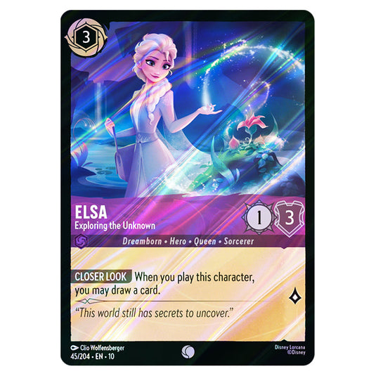 Elsa - Exploring the Unknown 45/204 card from the Lorcana set Whispers in the Well