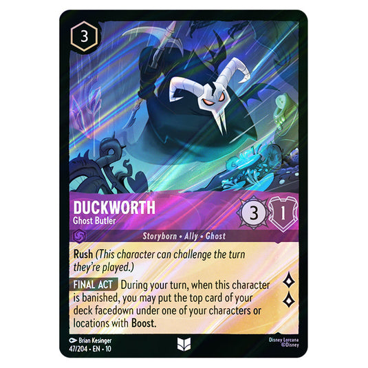 Duckworth - Ghost Butler 47/204 card from the Lorcana set Whispers in the Well