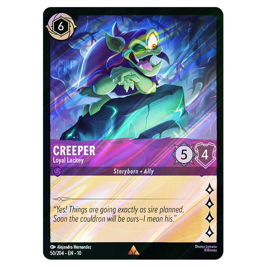 Creeper - Loyal Lackey 50/204 card from the Lorcana set Whispers in the Well