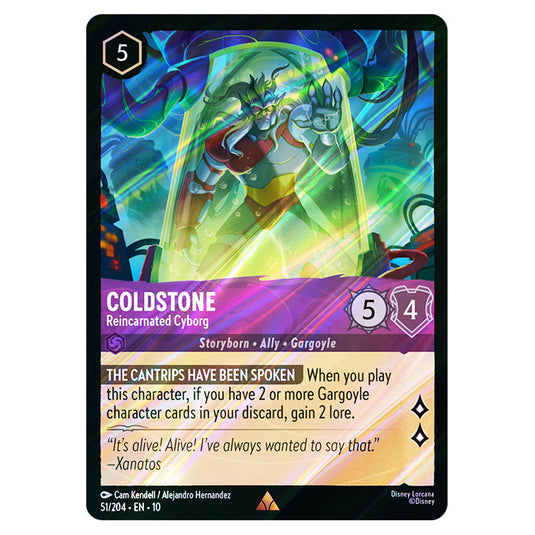 Coldstone - Reincarnated Cyborg 51/204 card from the Lorcana set Whispers in the Well