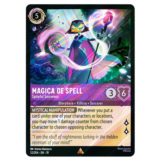 Magica De Spell - Spiteful Sorceress 52/204 card from the Lorcana set Whispers in the Well