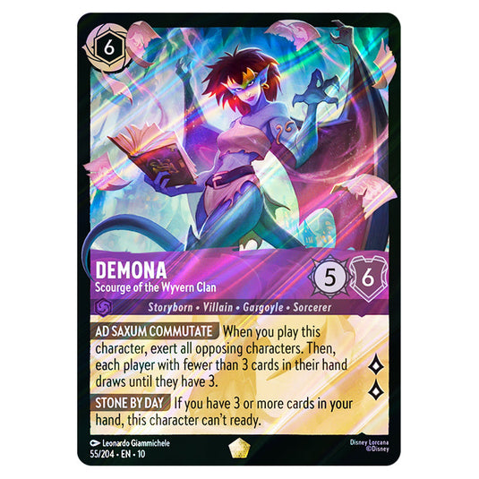 Demona - Scourge of the Wyvern Clan 55/204 card from the Lorcana set Whispers in the Well