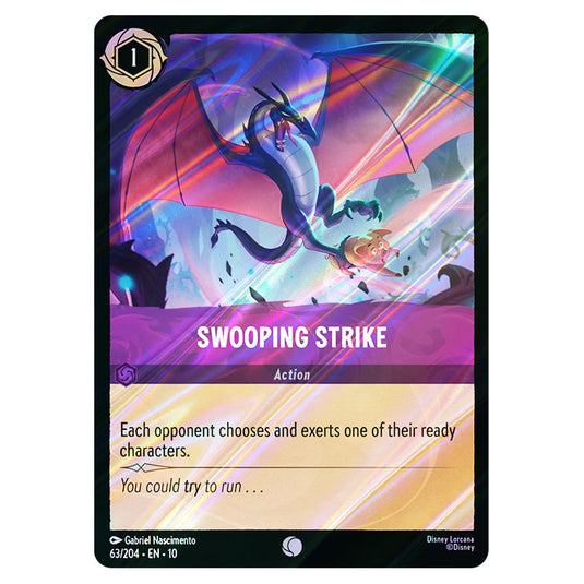 Swooping Strike 63/204 card from the Lorcana set Whispers in the Well