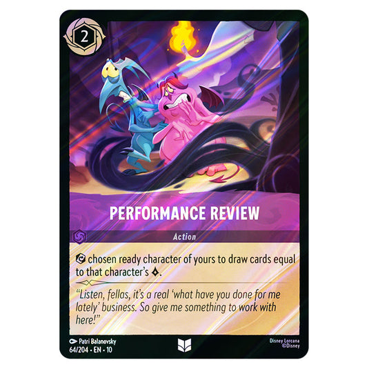 Performance Review 64/204 card from the Lorcana set Whispers in the Well
