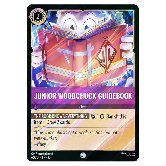 Junior Woodchuck Guidebook 66/204 card from the Lorcana set Whispers in the Well