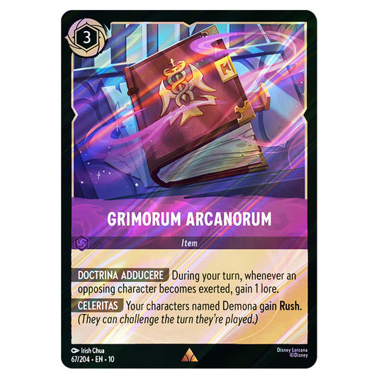 Grimorum Arcanorum 67/204 card from the Lorcana set Whispers in the Well
