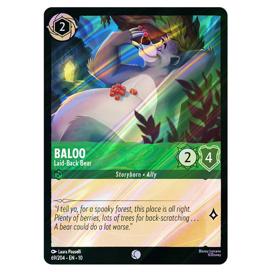 Baloo - Laid‐Back Bear 69/204 card from the Lorcana set Whispers in the Well