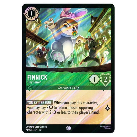 Finnick - Tiny Terror 74/204 card from the Lorcana set Whispers in the Well