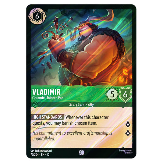 Vladimir - Ceramic Unicorn Fan 75/204 card from the Lorcana set Whispers in the Well