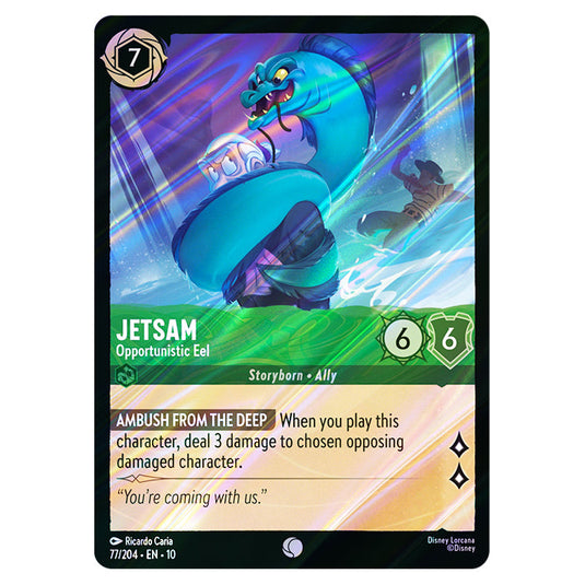 Jetsam - Opportunistic Eel 77/204 card from the Lorcana set Whispers in the Well