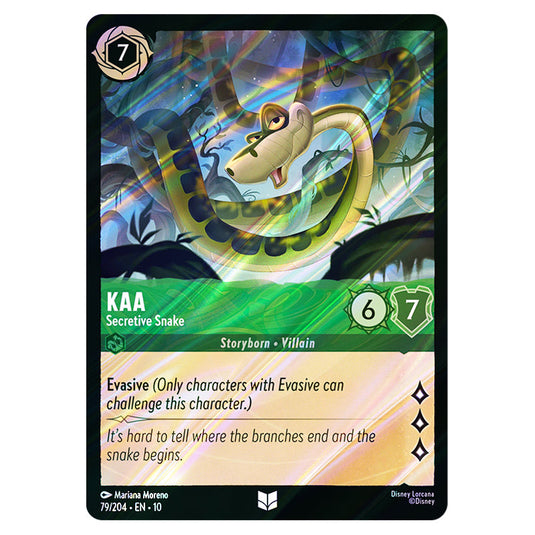 Kaa - Secretive Snake 79/204 card from the Lorcana set Whispers in the Well