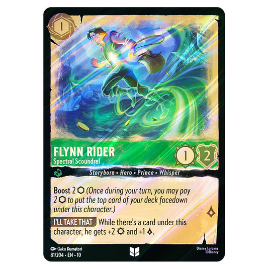 Flynn Rider - Spectral Scoundrel 81/204 card from the Lorcana set Whispers in the Well