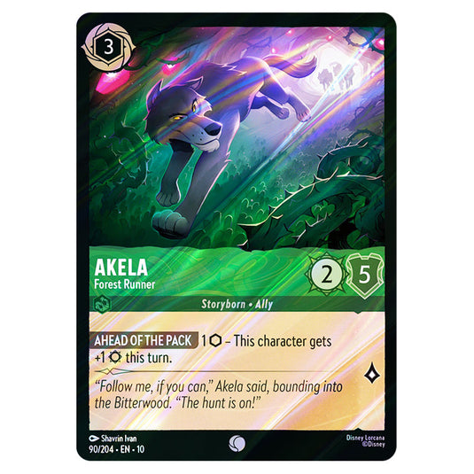 Akela - Forest Runner 90/204 card from the Lorcana set Whispers in the Well