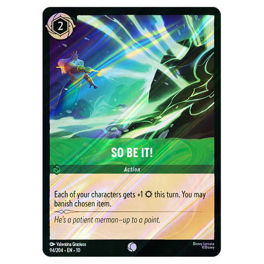 So Be It! 94/204 card from the Lorcana set Whispers in the Well