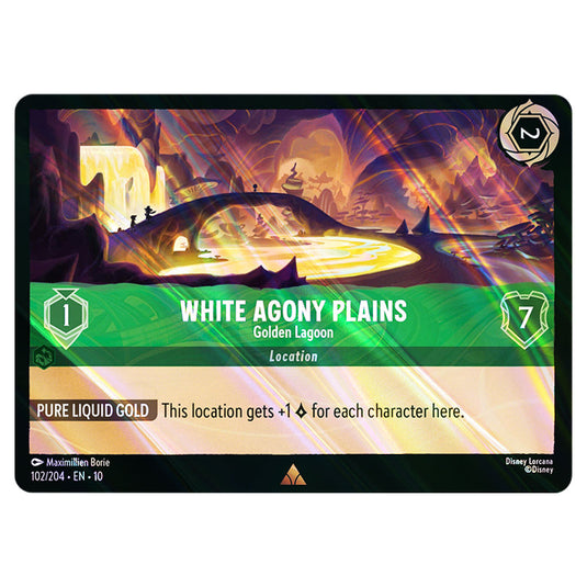 White Agony Plains - Golden Lagoon 102/204 card from the Lorcana set Whispers in the Well