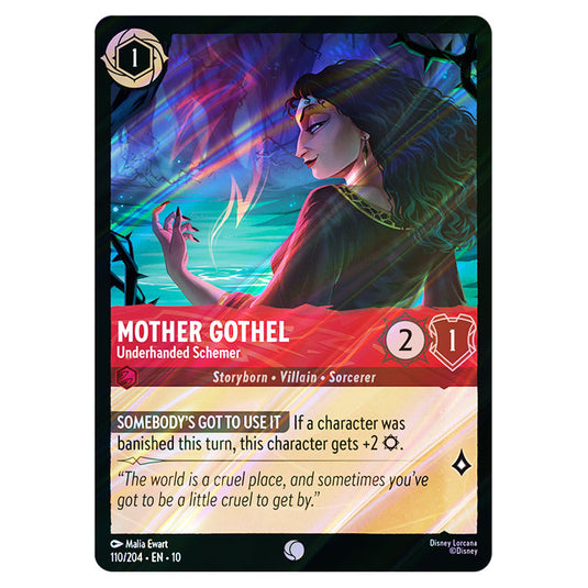 Mother Gothel - Underhanded Schemer 110/204 card from the Lorcana set Whispers in the Well