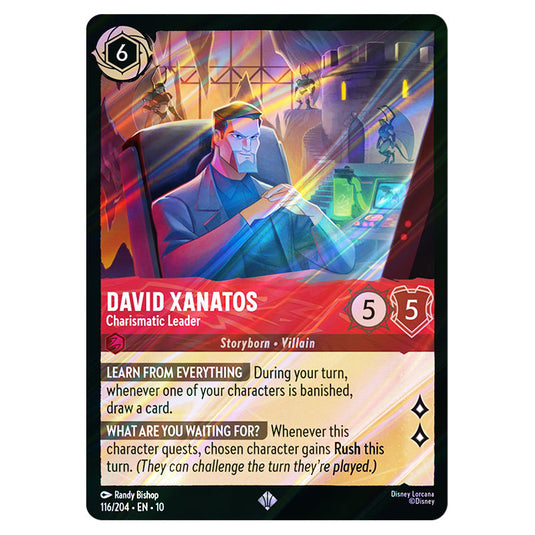 David Xanatos - Charismatic Leader 116/204 card from the Lorcana set Whispers in the Well
